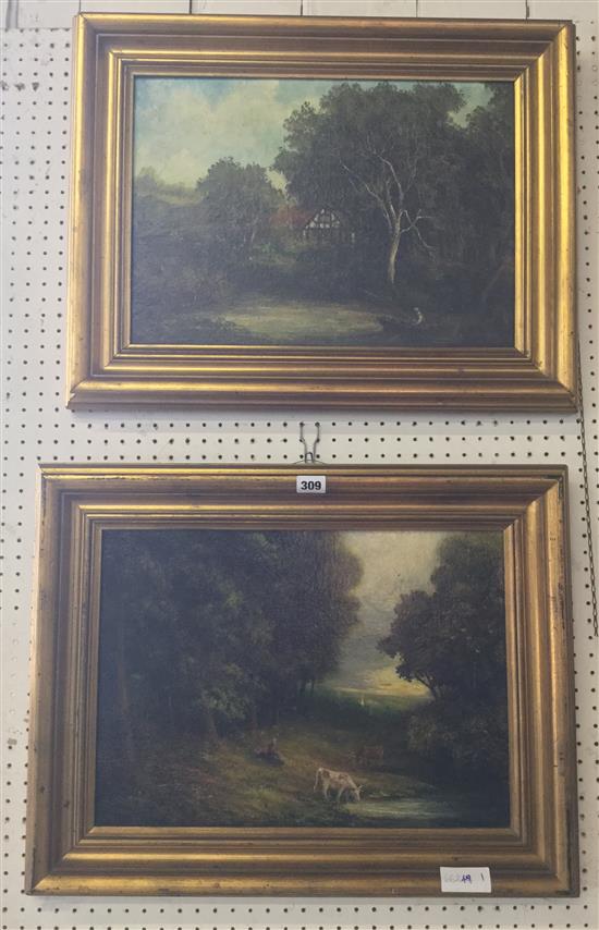 Pair of oil on canvas, signed, Graham Hedges, country scenes